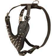 Topnotch Spiked Leather Harness for Pit Bull Walking and Training Topnotch Spiked Leather Harness for Pit Bull Walking and Training