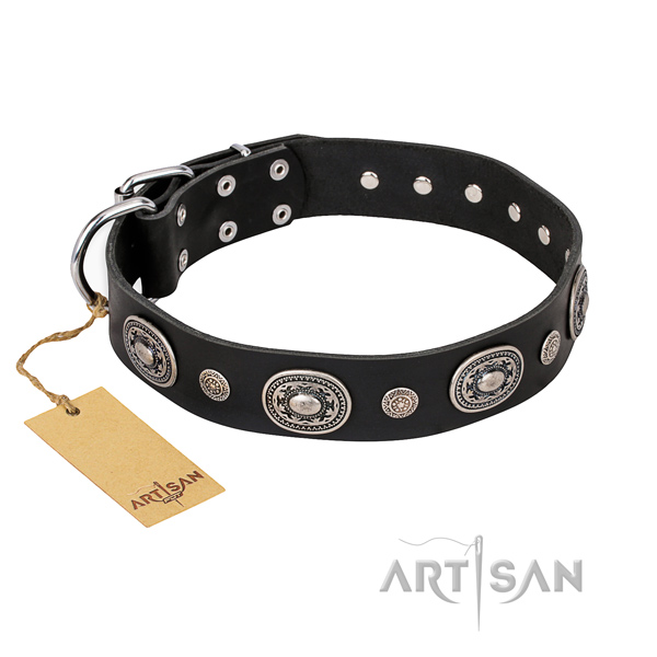 Strong leather collar handcrafted for your dog