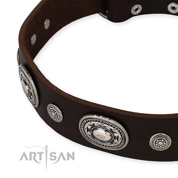 Best quality genuine leather dog collar handmade for your lovely dog