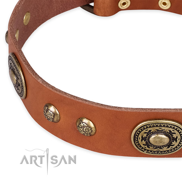 Handcrafted full grain leather collar for your lovely doggie