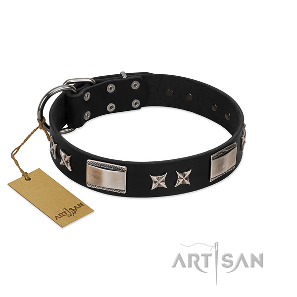 Perfect fit dog collar of genuine leather