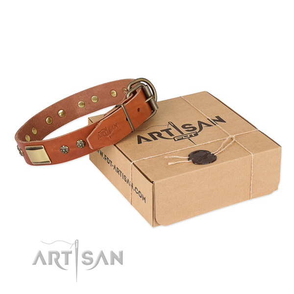 Easy to adjust leather collar for your impressive doggie