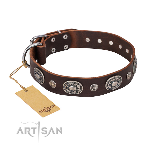 Best quality full grain genuine leather collar handcrafted for your pet