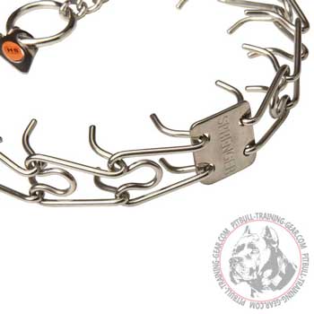  2.25 mm Prongs on Stainless Steel Pitbull Pinch Collar 