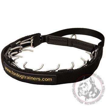  Stainless Steel Pitbull Pinch Collar with Nylon Removable Protector