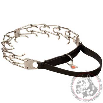  Stainless Steel Pitbull Pinch Collar with Nylon Handle