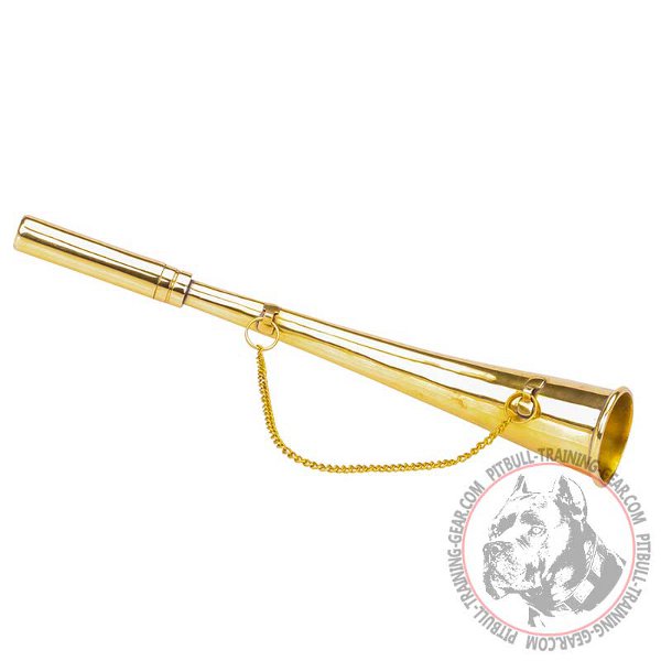 Pit Bull Dog Training Horn with Brass Decorative Chain