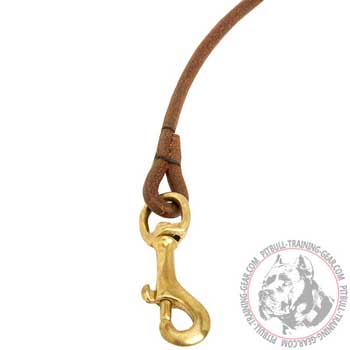 Reliable Duly Welded Brass Snap Hook on Round Leather Dog Lead